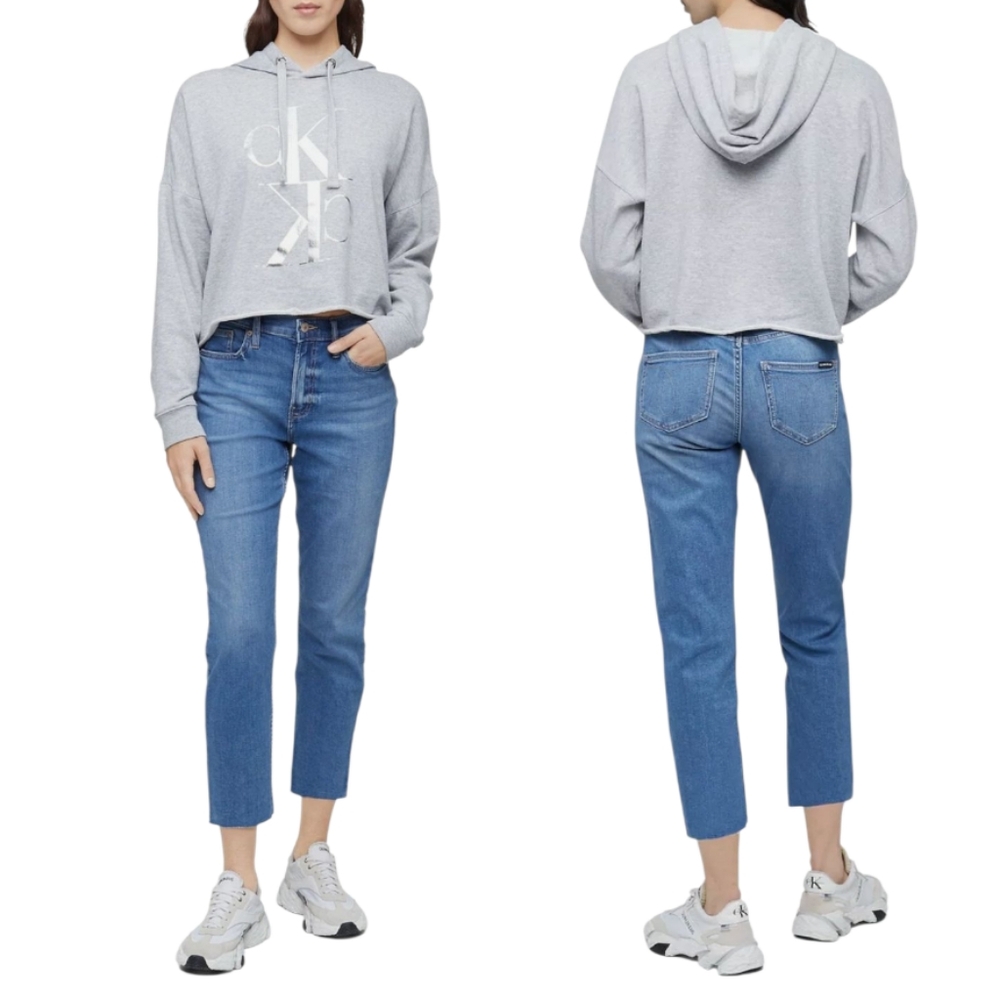 Calvin Klein Women's Medium Wash Mid-Rise Skinny Cropped Jeans